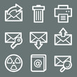 White contour e-mail web icons on grey set 2 White contour e-mail web icons on grey set 2