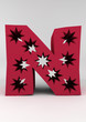 isolated letter N 3D red starsland alphabet letter front of isolated letter N 3D red starsland alphabet letter front of
