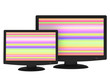 Two black widescreen LCD monitor isolated on white background Two black widescreen LCD monitor isolated on white background