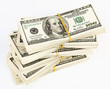 Many  bundle of US 100 dollars bank notes
