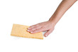 Hand and sponge rag