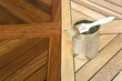 Staining wooden table. Before and after