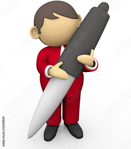 Illustration: Holding Giant pen Holding Giant pen
