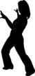 Woman dancing in tap dance move Woman dancing in tap dance move