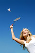 sport girl playing badminton sport girl playing badminton