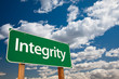 Integrity Green Road Sign