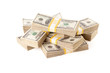 Stacks of One Hundred Dollar Bills Isolated