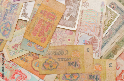 Photo: Background from banknotes of the old sample Background from banknotes of the old sample
