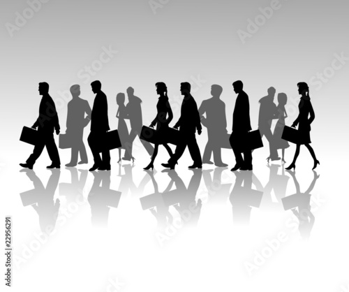 Vector: Walking business People. Vector illustration Walking business People. Vector illustration