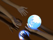 Hand and Luminous globe