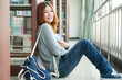 young asian girl in library young asian girl in library