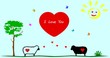 happy love sheep - greeting card