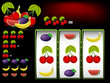Cherry slot machine vector  with various types of fruit