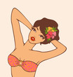 Beautiful pin-up girl in retro style