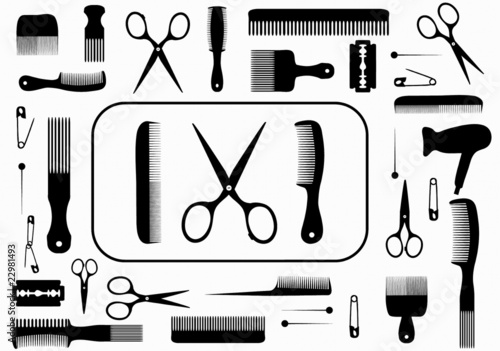 Vector: collection beauty hair salon or barber accessories collection beauty hair salon or barber accessories
