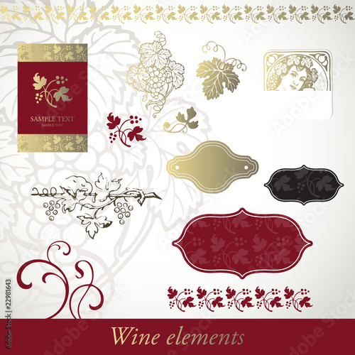 Vektor: Wine elements Wine elements