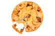 a homemade apple-pie with whipped cream isolated over a white ba