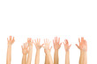 Many hands high up