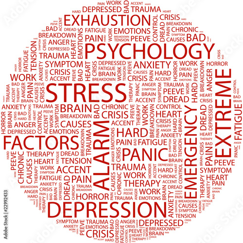 Vector: STRESS. Word collage on white background. STRESS. Word collage on white background.