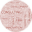 CONSULTING. Wordcloud vector illustration.