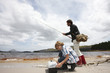 Father and son fishing