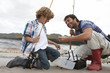 Father and son on a fishing trip