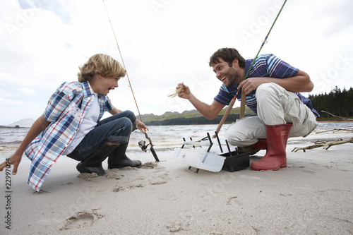 Photo: Father and son playing Father and son playing