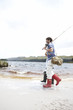 Two fishermen walking