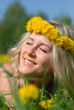 blond girl in sunny garland blond girl in sunny garland