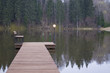 Footway, bench and light on small lake