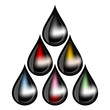 A oil drop of oil isolated on white