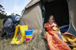 Photo: Cute girl in a tent Cute girl in a tent