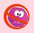 Stop virus - aids virus in red alert sign. VECTOR