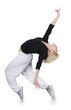 Teenage girl dancing hip-hop over white background Teenage girl dancing hip-hop over white background