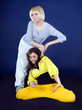 Teenage girl dancing hip-hop in the darkness Teenage girl dancing hip-hop in the darkness