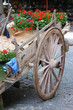 Photo: Vecchio carretto coperto di fiori Vecchio carretto coperto di fiori