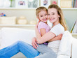 Happiness of mother with daughter