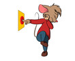 Cartoon mouse button