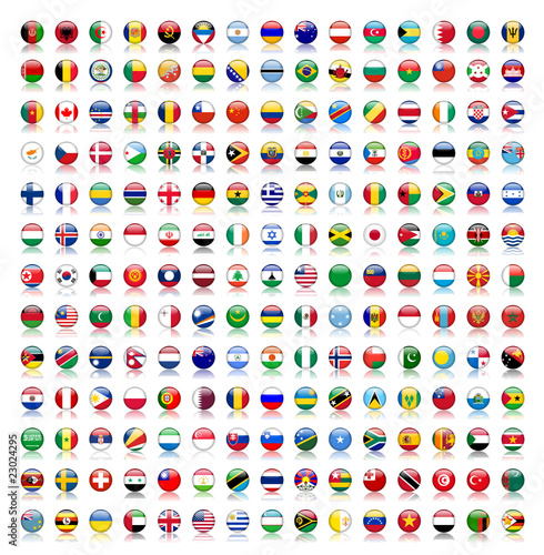 Illustration: World Flag Buttons with reflection (flags translation version) World Flag Buttons with reflection (flags translation version)