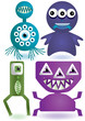 Set of cute cartoon monsters or aliens. vector illustration
