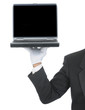 Butler with Laptop on Hand Butler with Laptop on Hand