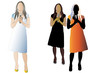 Vector illustration of woman with microphone.