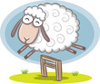 Ilustração vetorial : Jumping Sheep Jumping Sheep