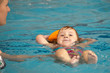 mother and daughter in the pool