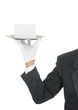 Butler with Blank Card on Tray Butler with Blank Card on Tray