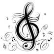 Abstract funky musical notes