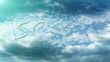 blue background with white clouds and word soul blue background with white clouds and word soul
