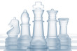 transparent glass chess isolated on white