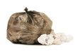 Bag with garbage isolated on the white background Bag with garbage isolated on the white background