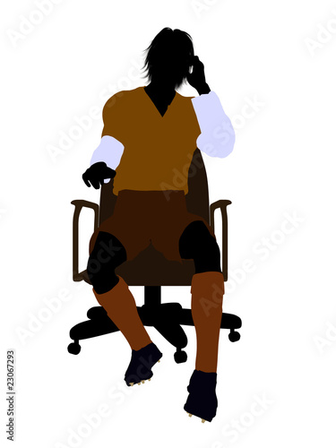 soccer player silhouette. Male Soccer Player Sitting In